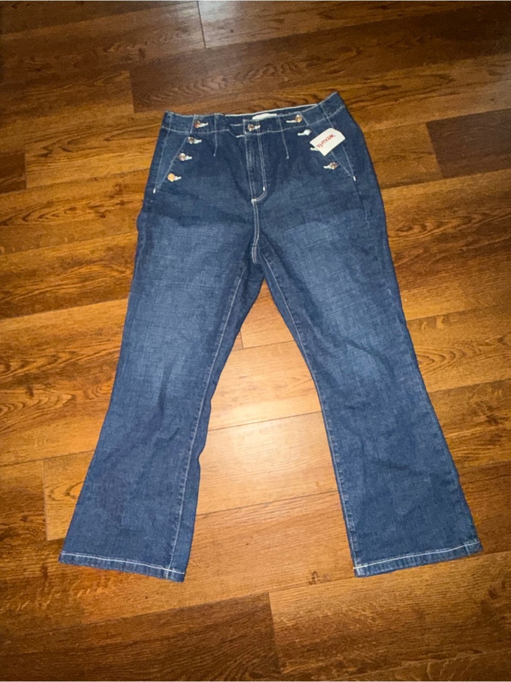 NWT LOFT Dark Wash Button Detail Jeans Size 31/12